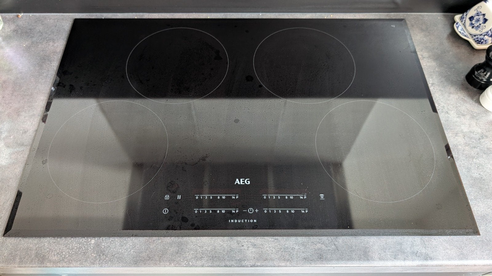 AEG IKB8440SFB, 78cm inductie kookplaat, Ophalen, 4 kookzones, Zo goed als nieuw, Inbouw