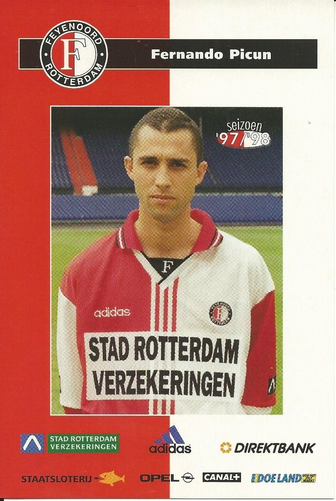 1997-1998 fotokaarten Feyenoord 8x, Verzenden, Zo goed als nieuw, Feyenoord, Poster, Plaatje of Sticker