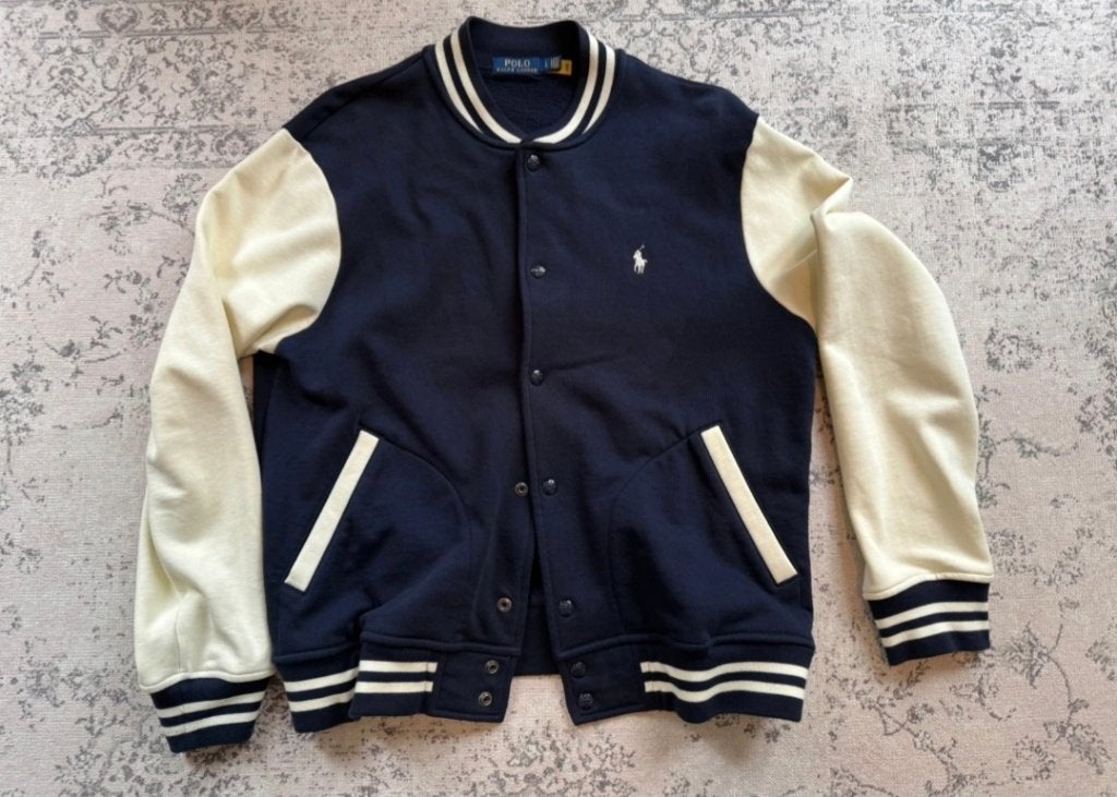 Polo Ralph Lauren Varsity Jacket - Maat L, Maat 52/54 (L), Blauw, Ophalen of Verzenden, Polo Ralph Lauren