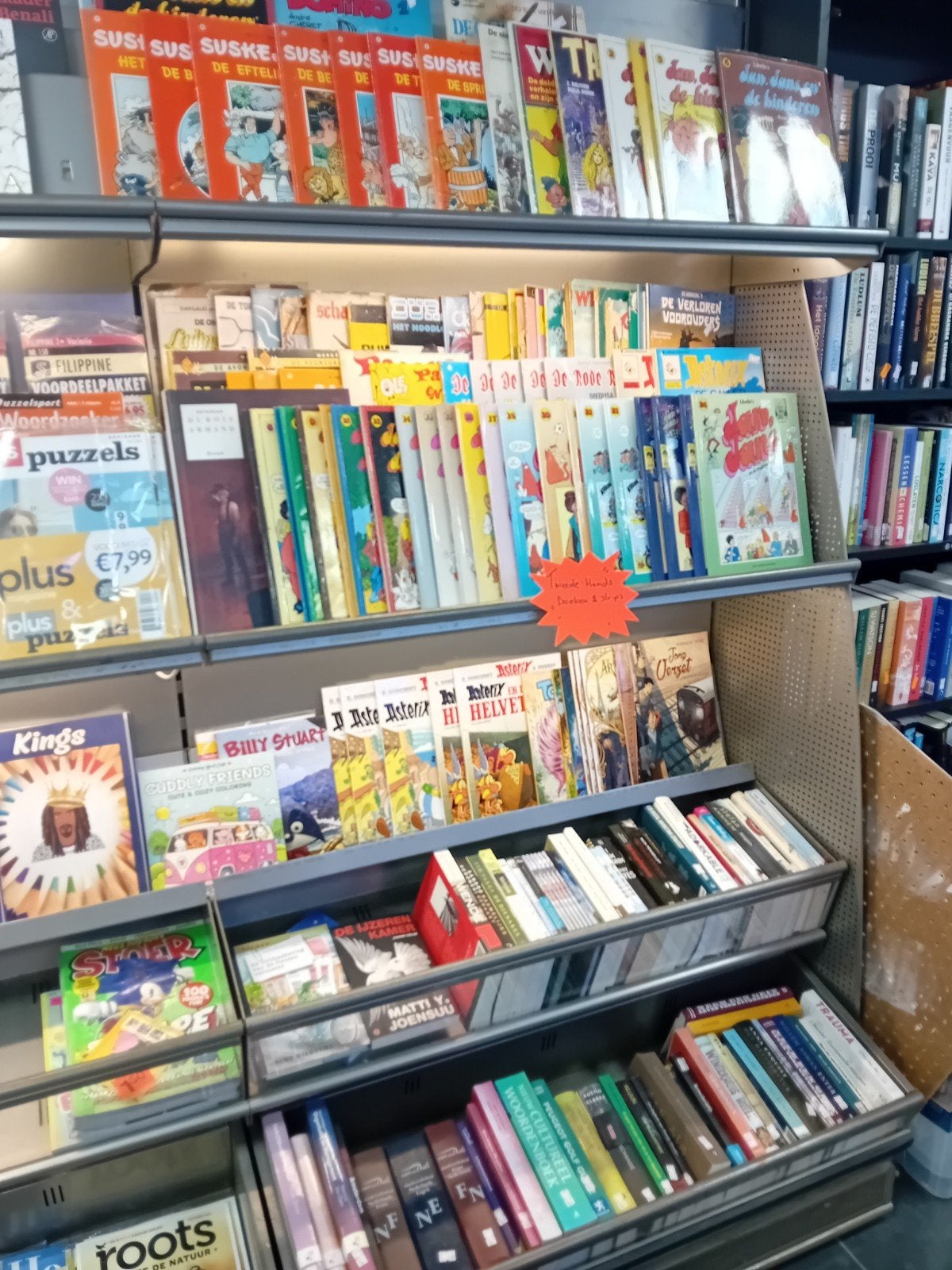Boekenkast/stelling 1 meter voor winkels, Ophalen, Gebruikt