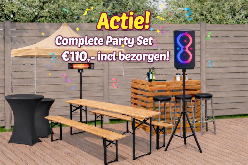 Feestpakket verhuur complete voordelige set met JBL Partybox, Ophalen, Nieuw, Overige