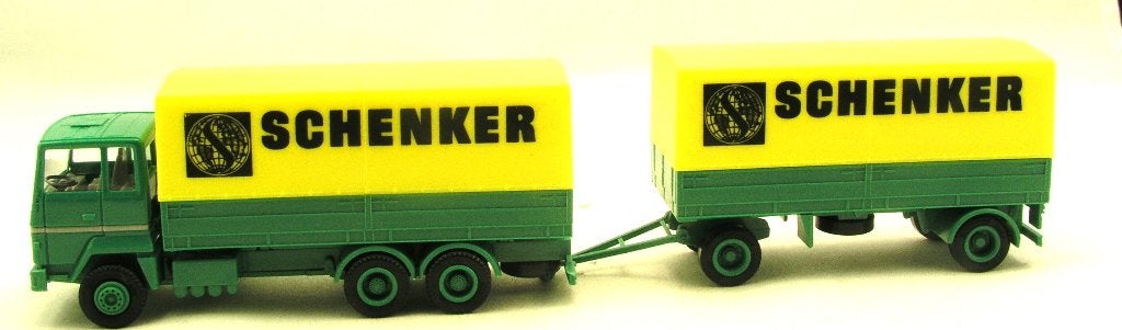 Herpa Ford Transcontinental Schenker huif aanhanger, Hobby en Vrije tijd, Ophalen of Verzenden, Zo goed als nieuw, Bus of Vrachtwagen