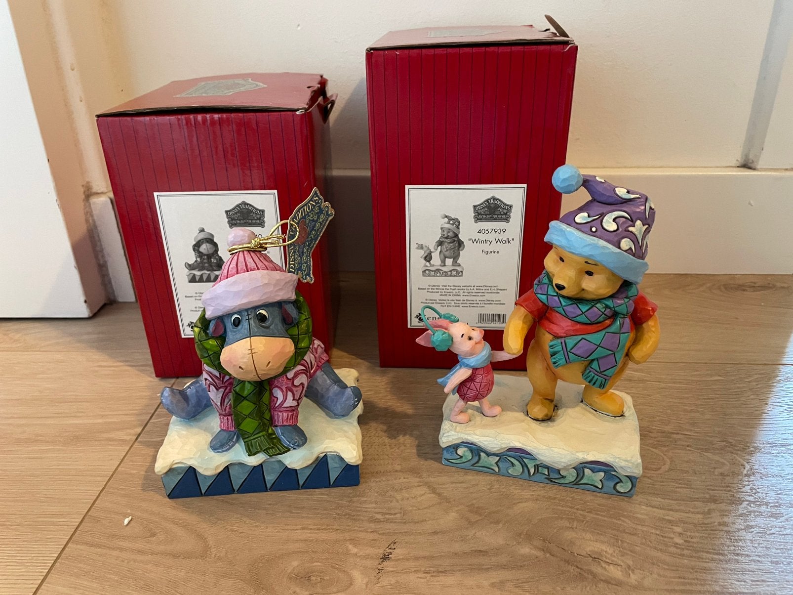 Jim Shore Disney Traditions pooh piglet eeyore winter kerst, Ophalen of Verzenden, Winnie de Poeh of vrienden, Zo goed als nieuw