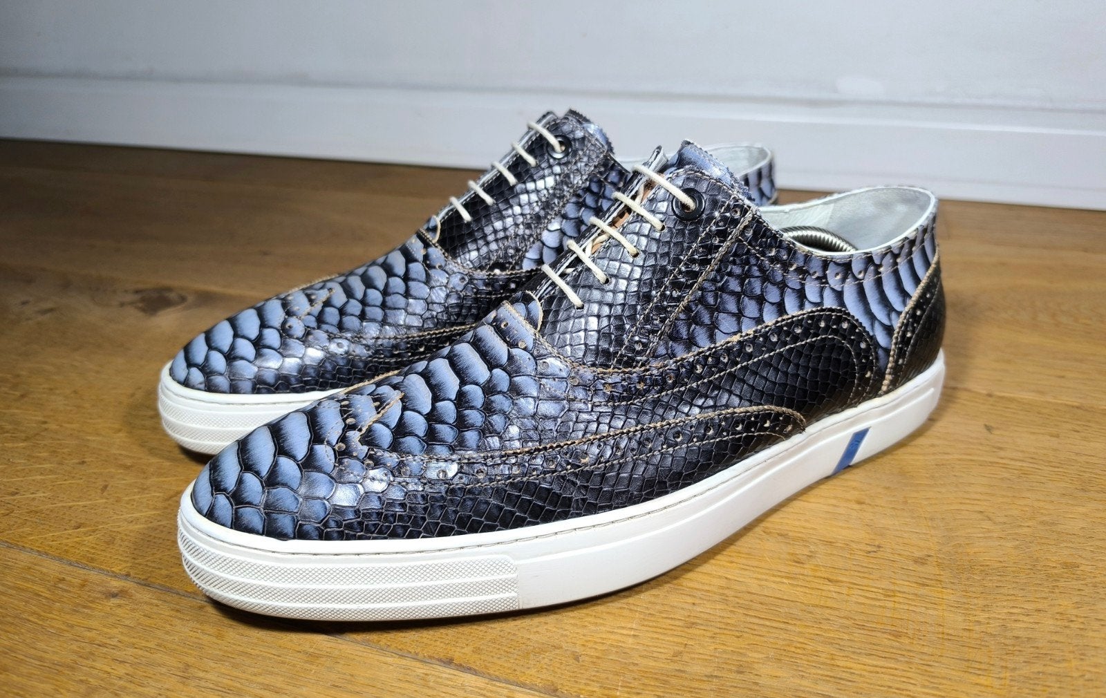 Floris van Bommel herenschoenen maat 9 / 43, Ophalen, Blauw, Floris van Bommel, Zo goed als nieuw