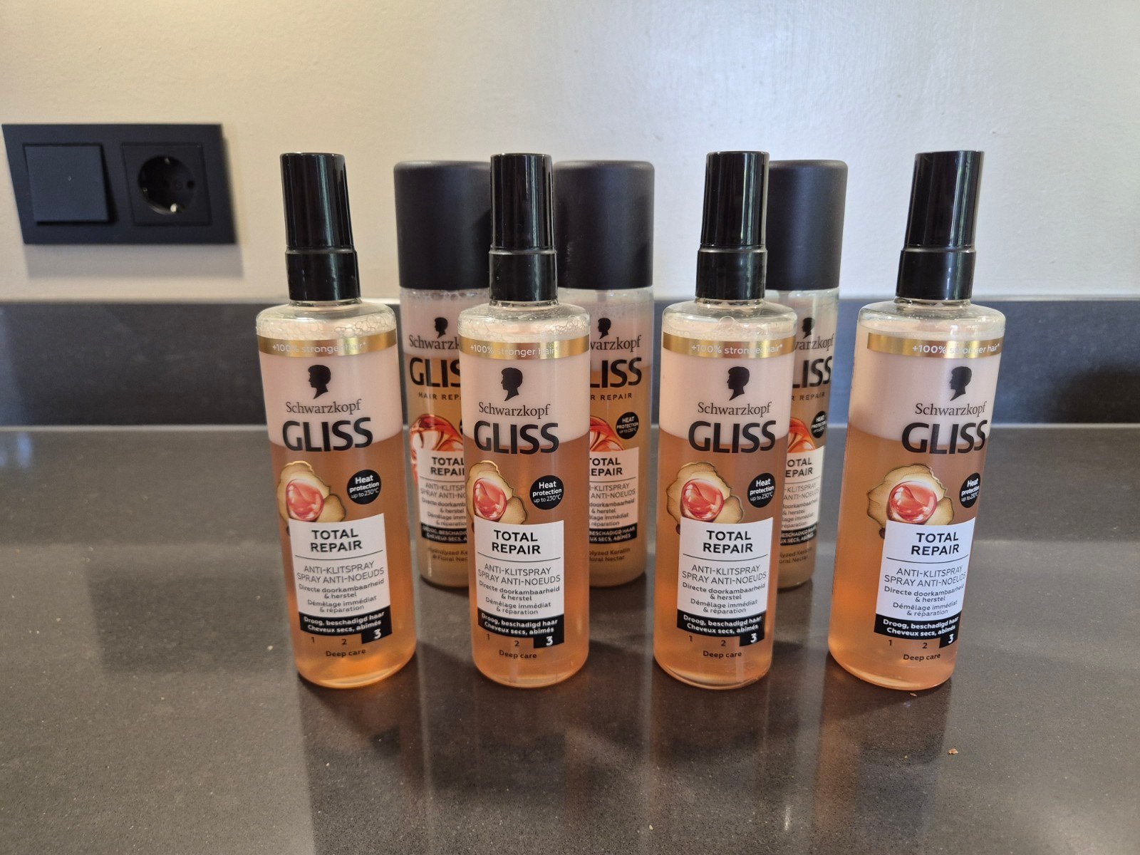 Gliss Kur Total Repair Anti-Klit 7x200ml, Ophalen of Verzenden, Nieuw, Haarverzorger of -hersteller