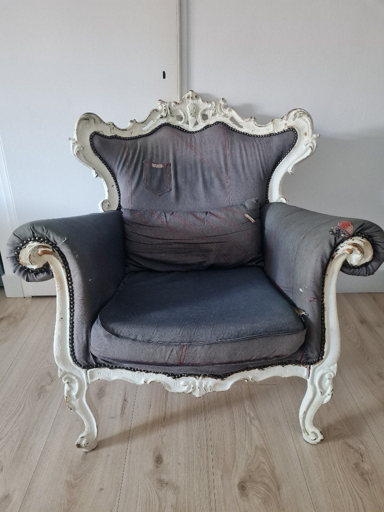 Klassieke fauteuil – vintage uitstraling, Huis en Inrichting, Fauteuils, Ophalen, Gebruikt, Minder dan 75 cm, 75 tot 100 cm