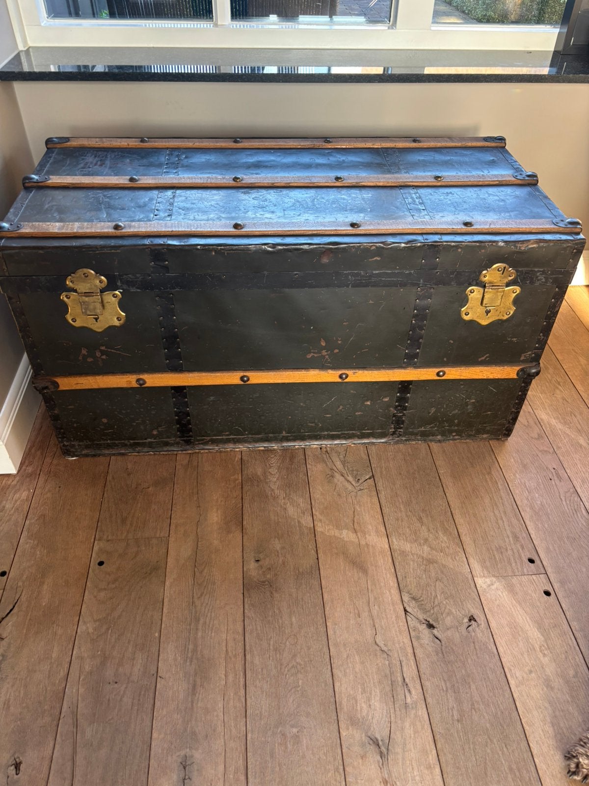 Vintage oude Legerkist speelgoedkist, Ophalen, Zo goed als nieuw, 50 tot 100 cm, Minder dan 50 cm