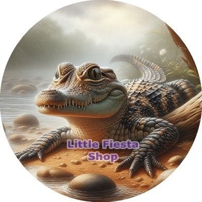 lf24 icing frosting krokodil 20cm eetbare taart print topper, Ophalen of Verzenden, Nieuw, Taarten, Bakvorm