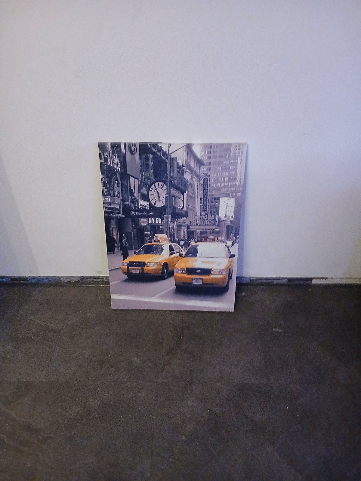 Canvas schilderij New York Taxi's Times Square, Huis en Inrichting, Ophalen, 50 – 75, Gebruikt, Schilderij