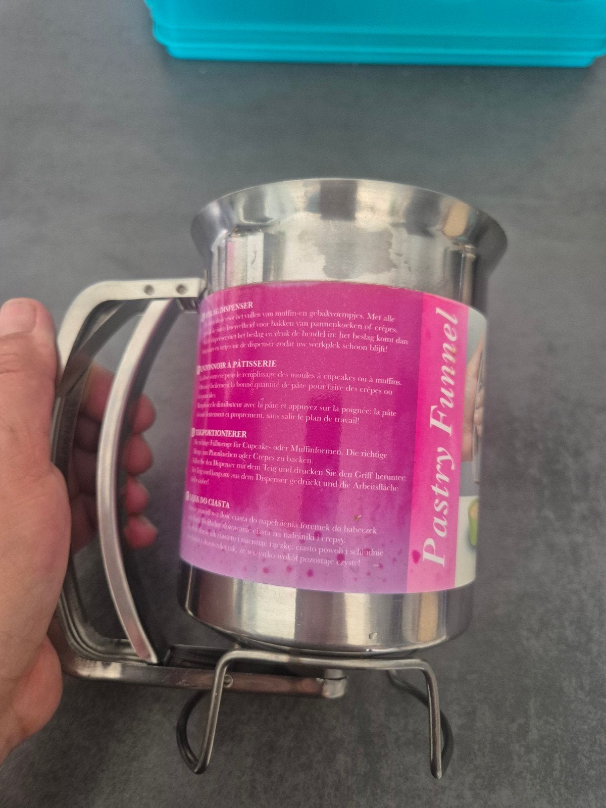 Roestvrijstalen deegdispenser voor bakken, Huis en Inrichting, Zilver, Ophalen of Verzenden, Metaal, Overige typen