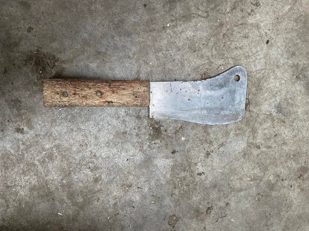 Vintage Vleesbijl / Hakbijl met Houten Handvat, Antiek en Kunst, Ophalen