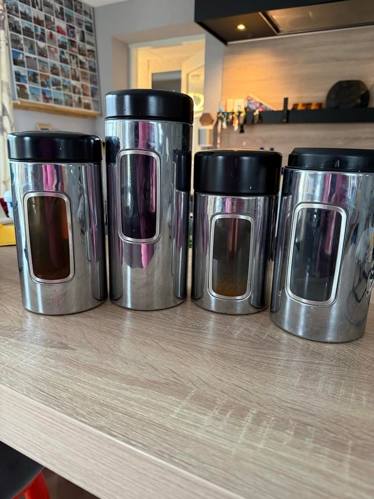 Brabantia blikjes/potten - set van 4, Ophalen of Verzenden, Gebruikt