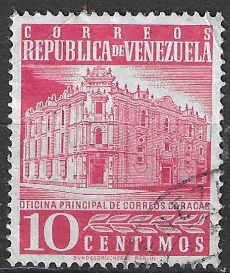 Venezuela 1958 - Yvert 577 - Posthotel in Caracas 10 c. (ST), Postzegels en Munten, Postzegels | Amerika, Gestempeld, Zuid-Amerika