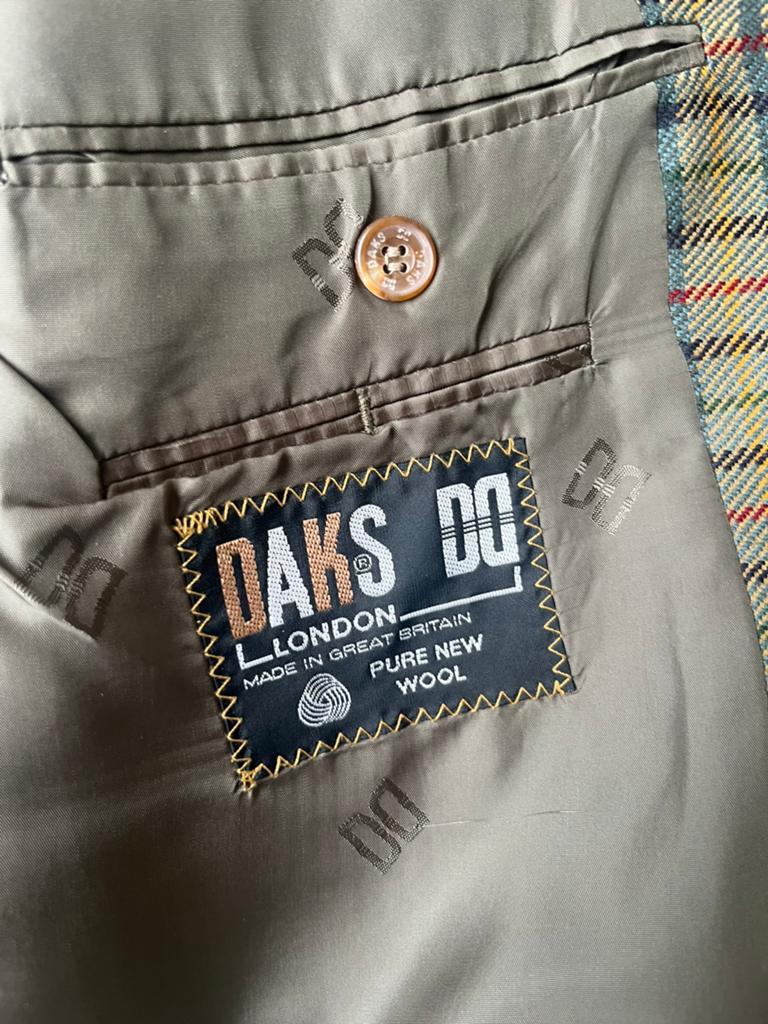 Daks London Pure New Wool Geruit Colbert, Kleding | Heren, Ophalen of Verzenden, Zo goed als nieuw, Overige maten, Groen