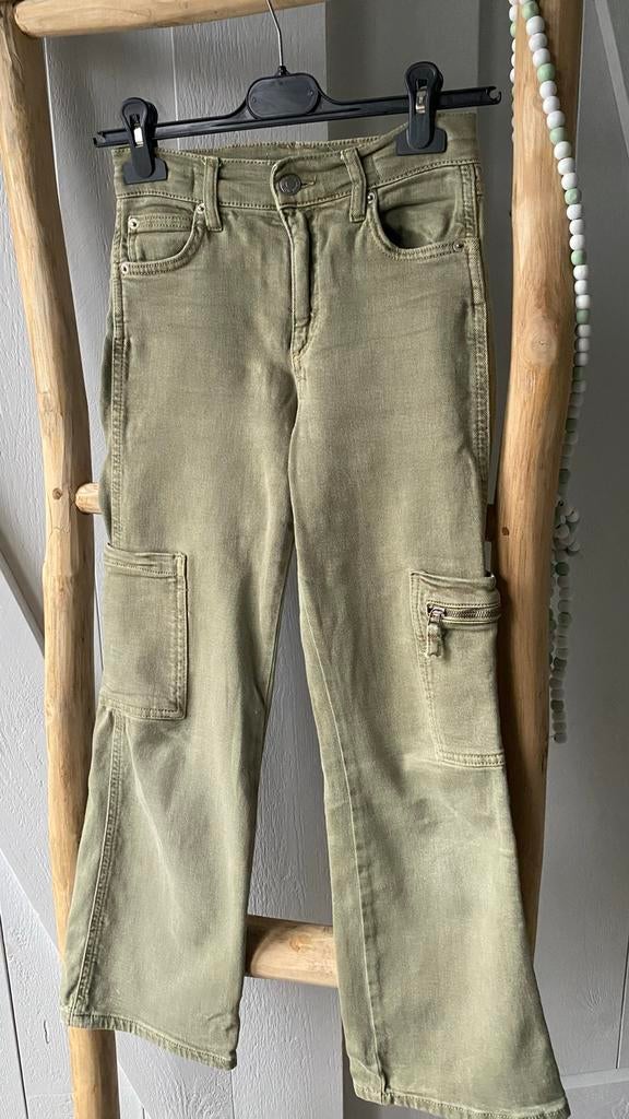 Zara Groene Worker Cargo Broek Maat 140, Ophalen of Verzenden, Zo goed als nieuw, Meisje, Broek