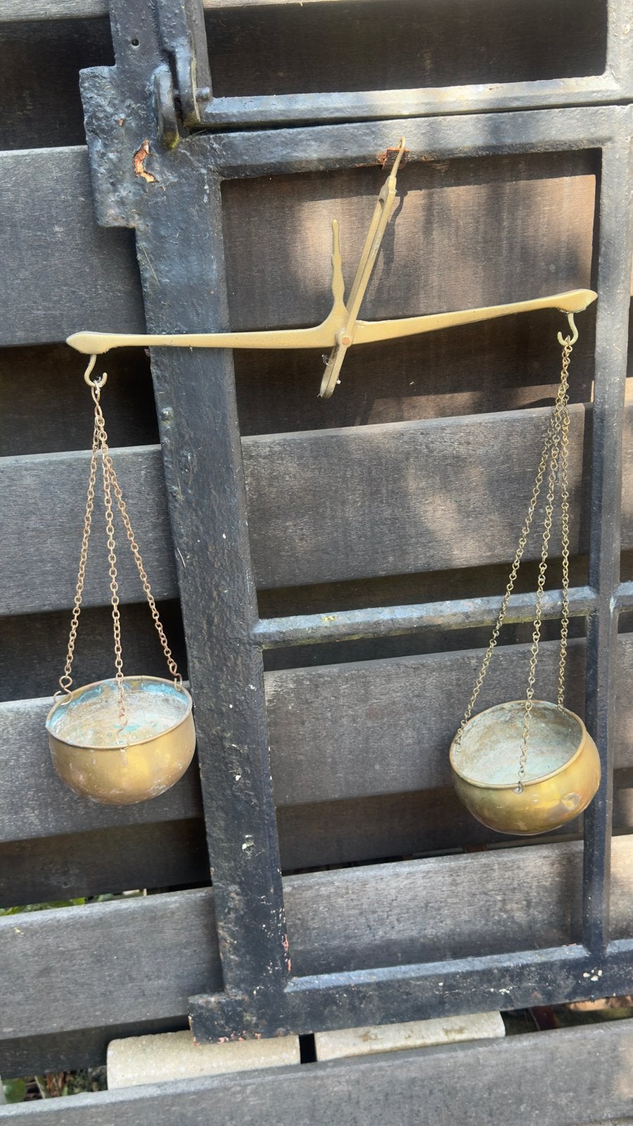 Antieke kleine weegschaal voor planten - grootmoederstijd, Ophalen of Verzenden