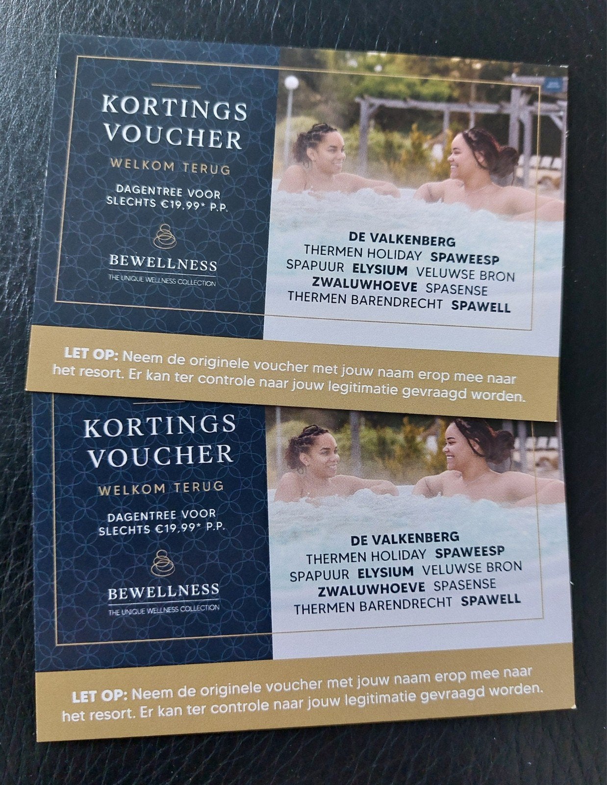 Kortingsvouchers thermen/sauna (zie omschrijving), Twee personen, Kortingsbon, Spa of Sauna