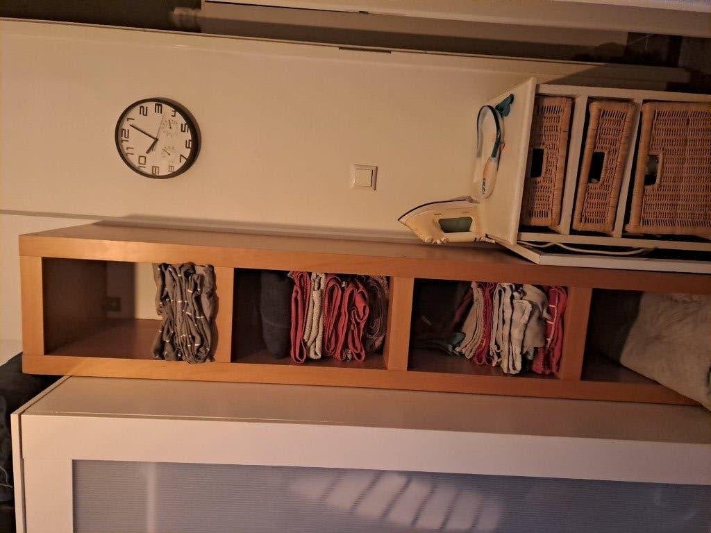 Houten zwevend TV meubel, Ophalen, Gebruikt, 150 tot 200 cm, Eikenhout