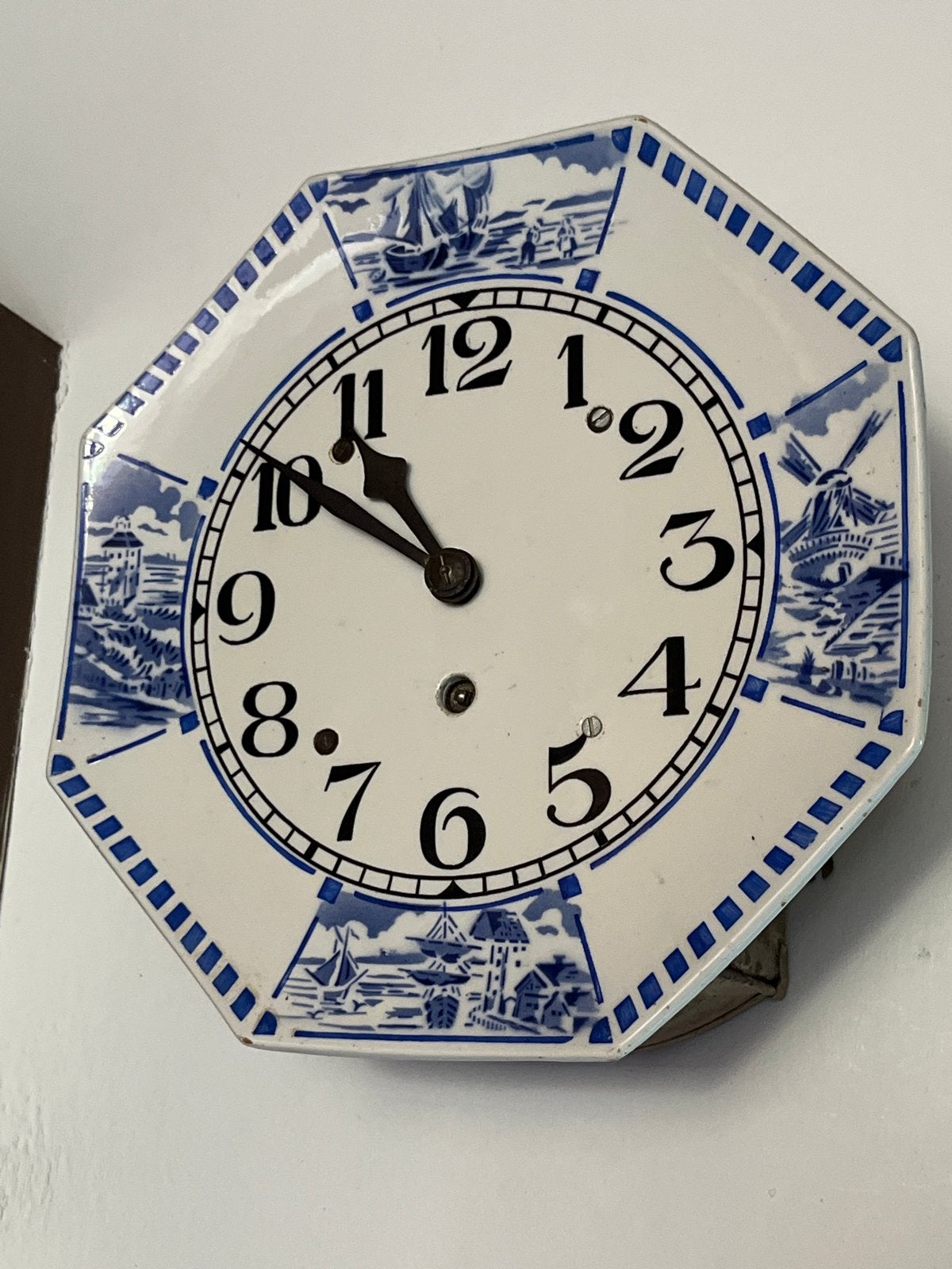 Klassieke Delfts Blauwe Klok met Keramiek Front, Antiek en Kunst, Ophalen