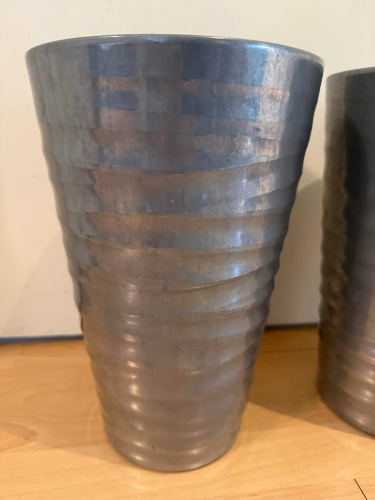 Set van 2 zware vazen/potten, Ophalen of Verzenden, Overige kleuren, Minder dan 50 cm