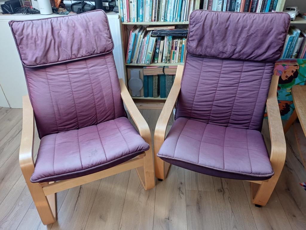 Te koop  2 Poang Ikea stoelen, Huis en Inrichting, Fauteuils, Ophalen, 75 tot 100 cm