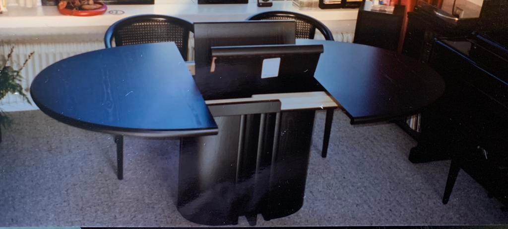 Skovby Deens design: uitschuifbare eettafel met 4 stoelen, Ophalen, Gebruikt, 50 tot 100 cm, 150 tot 200 cm