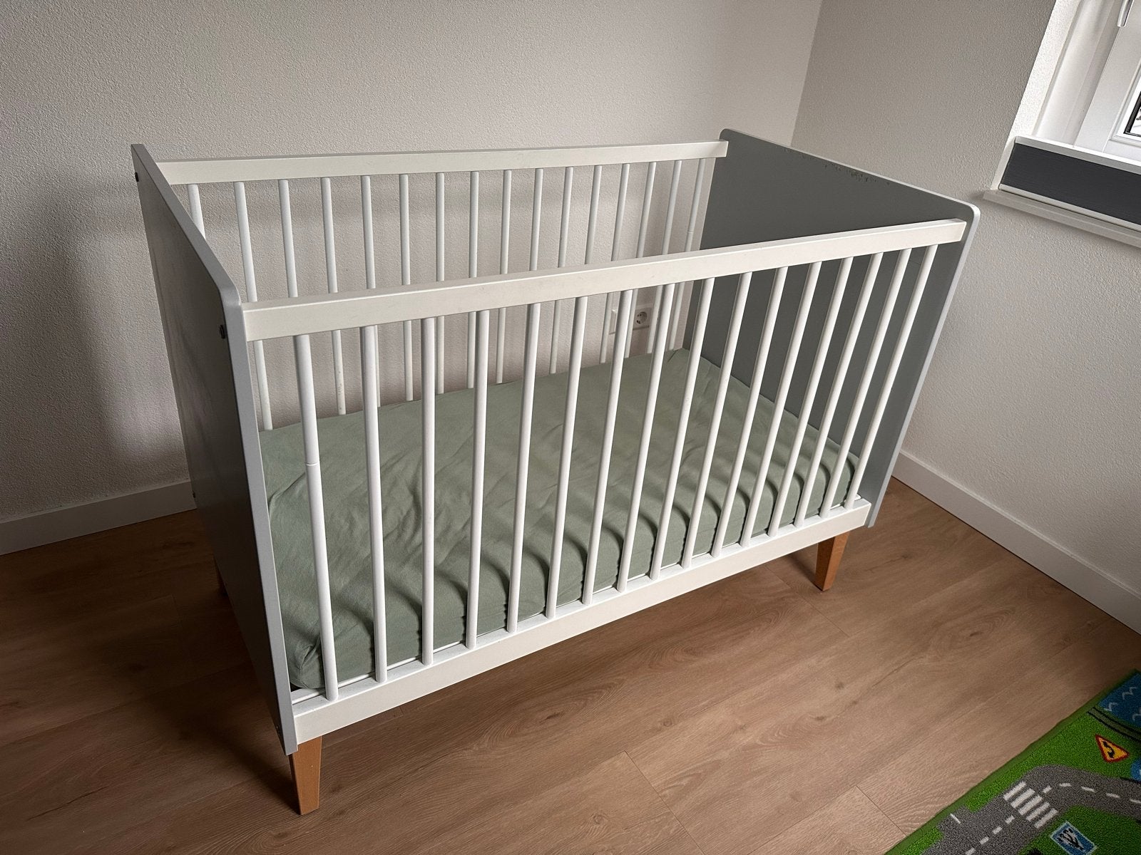 Bopita Emma 2-delige babykamer wit/grijs, Ophalen, Gebruikt, Lattenbodem, Minder dan 140 cm
