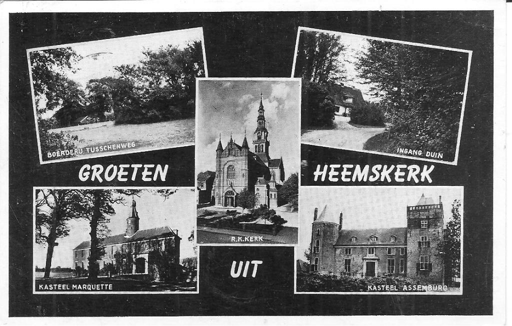 Oude ansichtkaart Heemskerk - Boerderij, Kerk, Kasteel, Ophalen of Verzenden, 1960 tot 1980, Gelopen, Noord-Holland