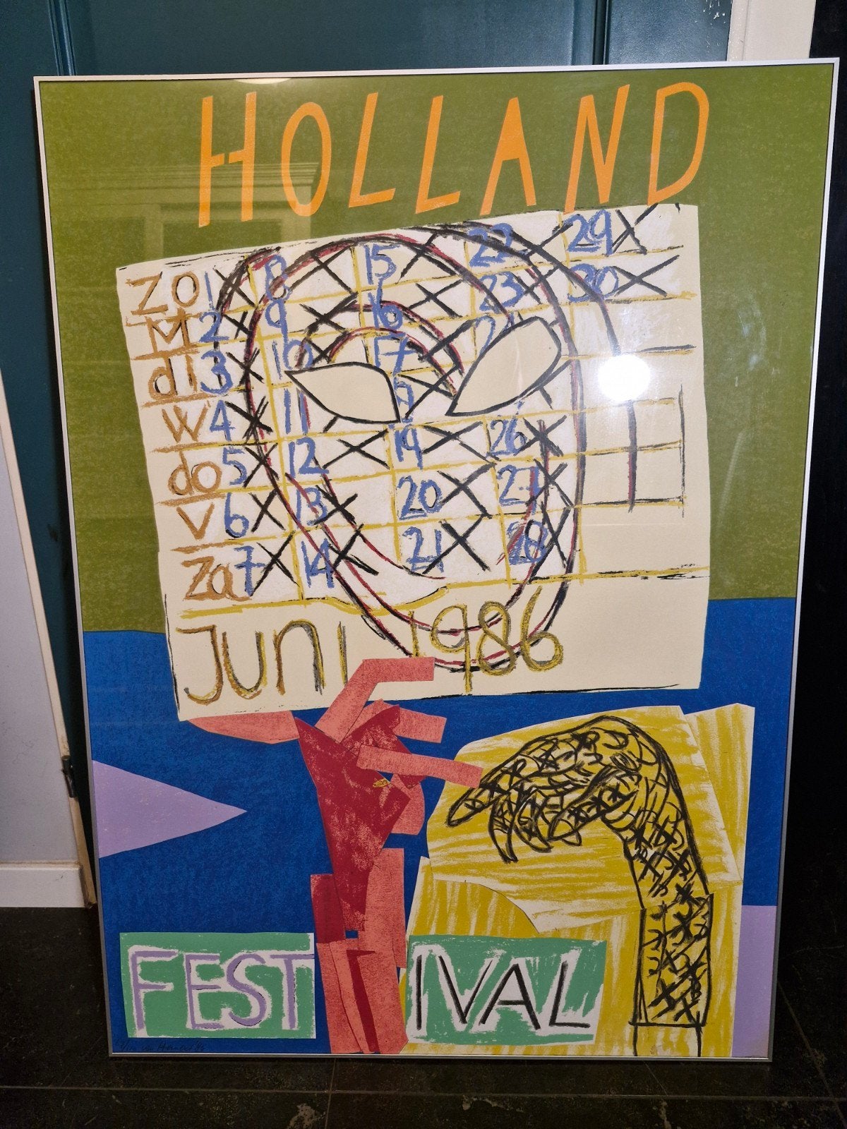 Frank van Hemert - Originele zeefdruk Holland Festival 1986, Ophalen