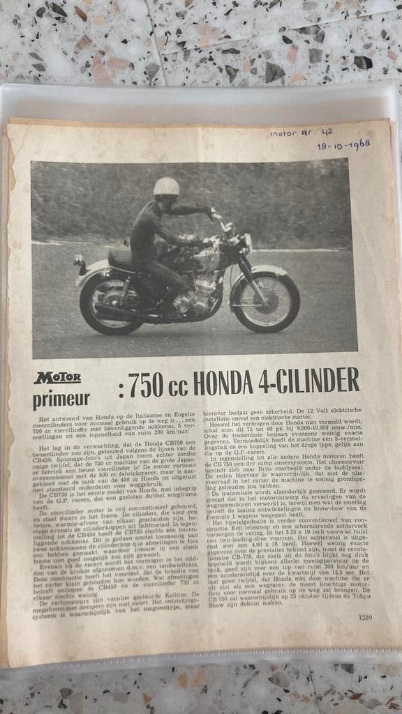HONDA CB 750 rijtesten vanaf 1968 (uniek zie foto's), Ophalen of Verzenden, Honda