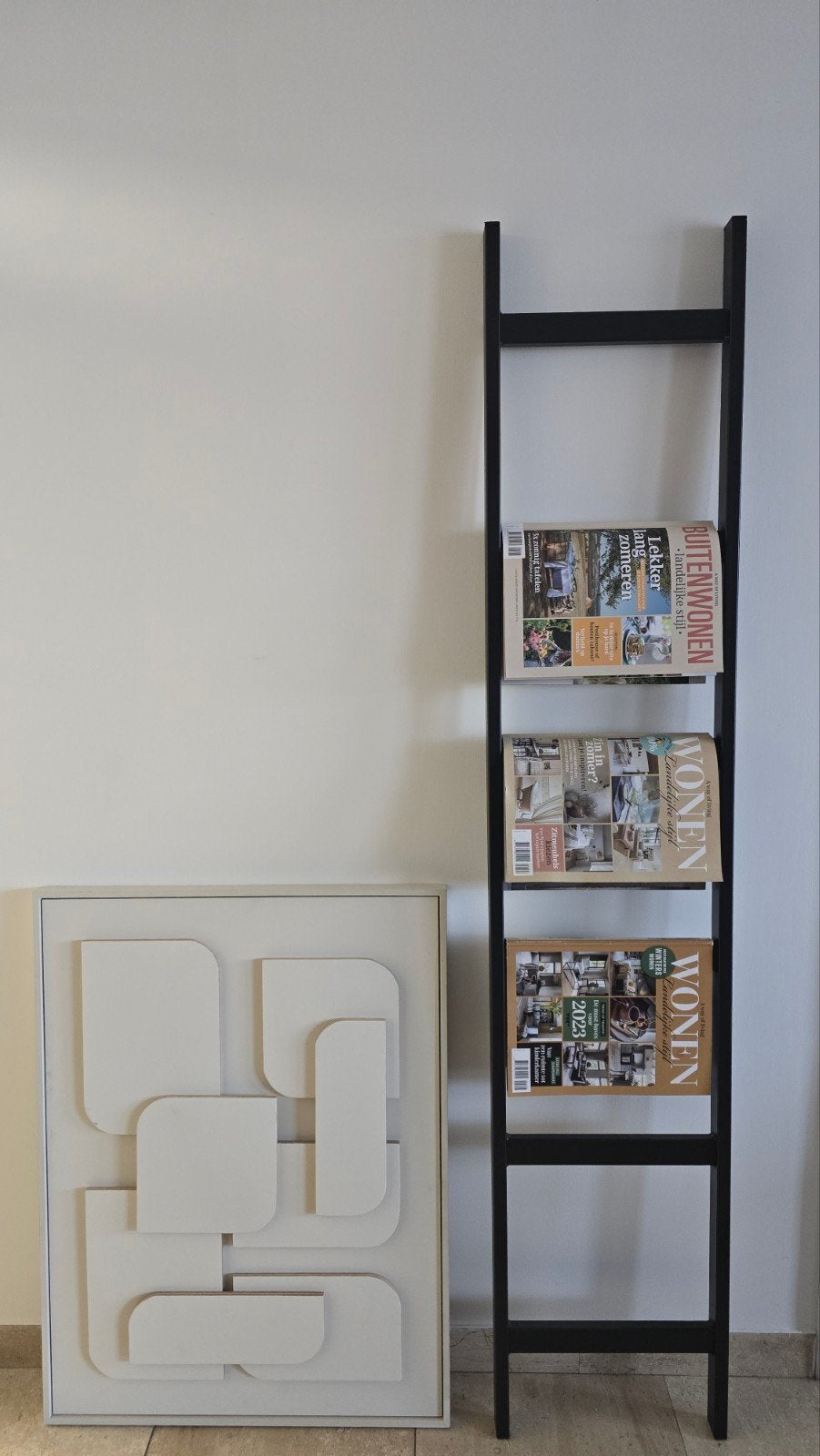 decoratieve  metalen ladder - trap - magazine houder, Ophalen, Nieuw