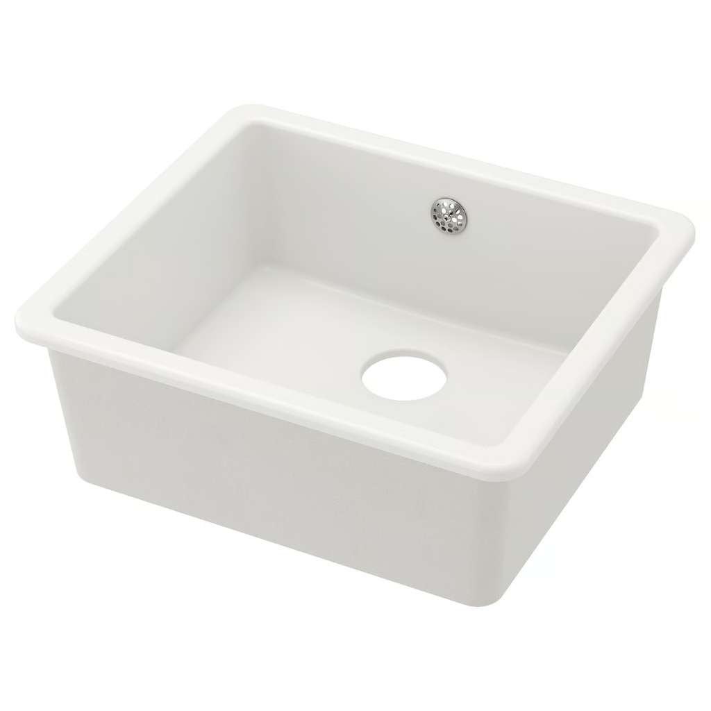 Ikea HAVSEN Inbouwspoelbak wit, 53x47 cm, Ophalen, Wit, Nieuw, 50 tot 100 cm