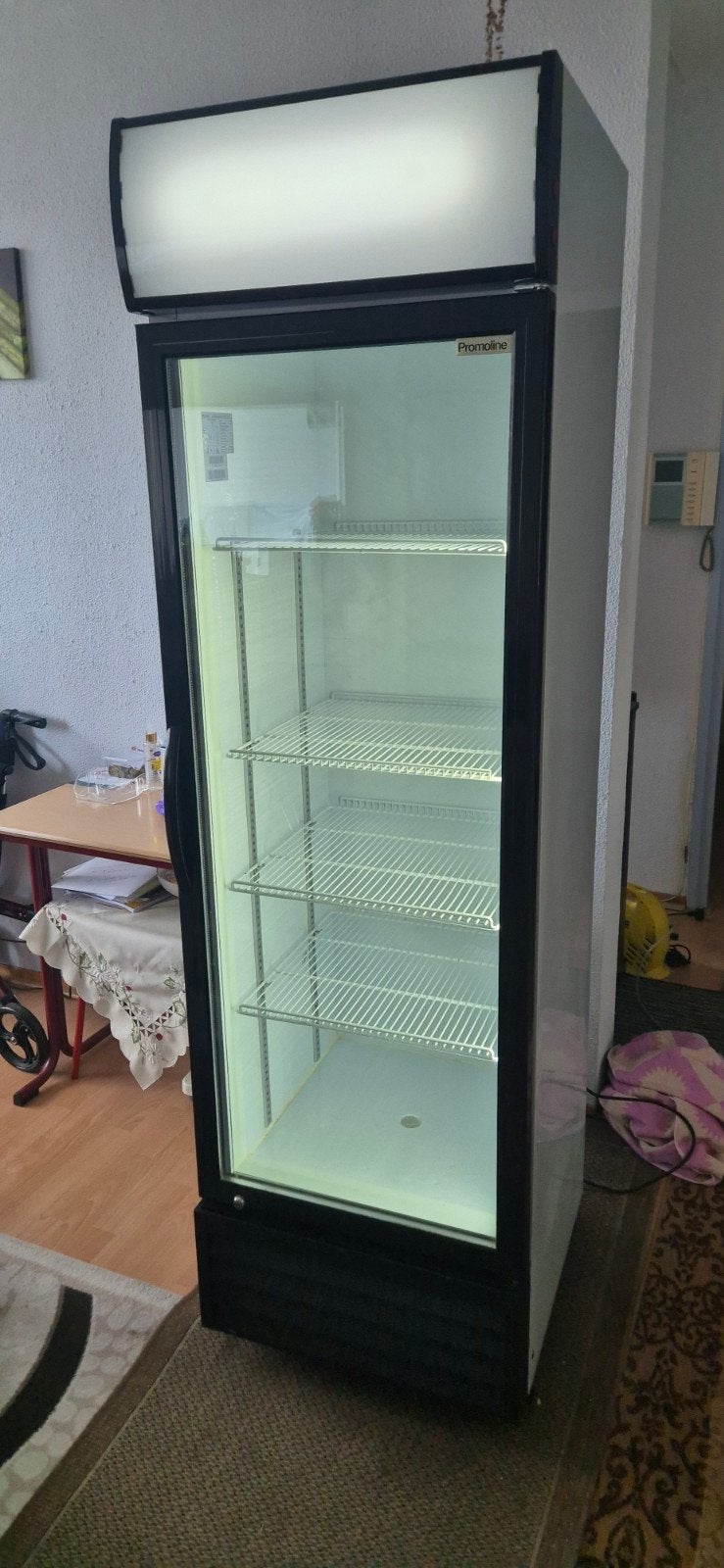 Promoline Glasdeur Koeler 360 Liter - Gebruikt, 200 liter of meer, 60 cm of meer, Zonder vriesvak, Gebruikt
