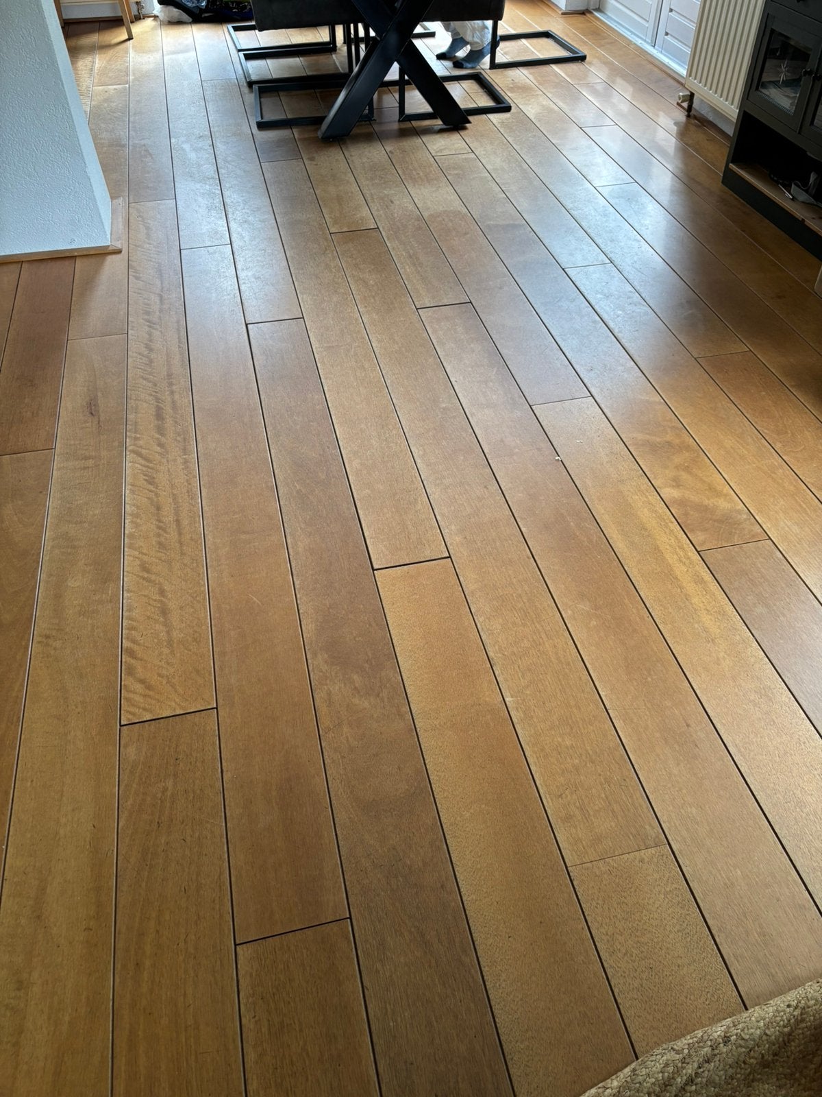 Hardhouten vloer ca 35m2 (Robinia / Robijn hout), Ophalen, Gebruikt, Vloerdelen of -planken, 10 m² of meer