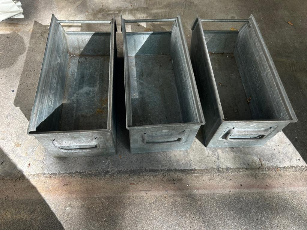 3 Metalen vintage gereedschap bakken, Ophalen, Gebruikt