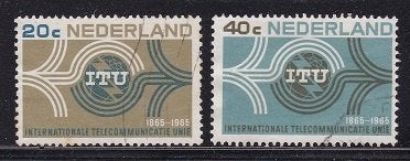 55 - Nederland nvph 840/841 gestempeld , 100 jaar ITU, Postzegels en Munten, Verzenden, Na 1940, Gestempeld