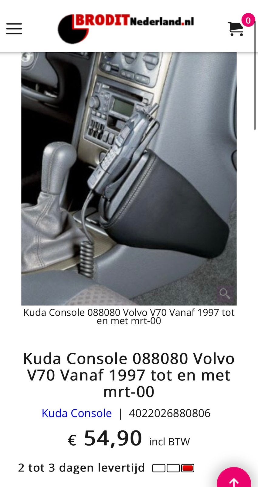Kuda concole volvo v70 1997-2000 088080, Ophalen, Nieuw