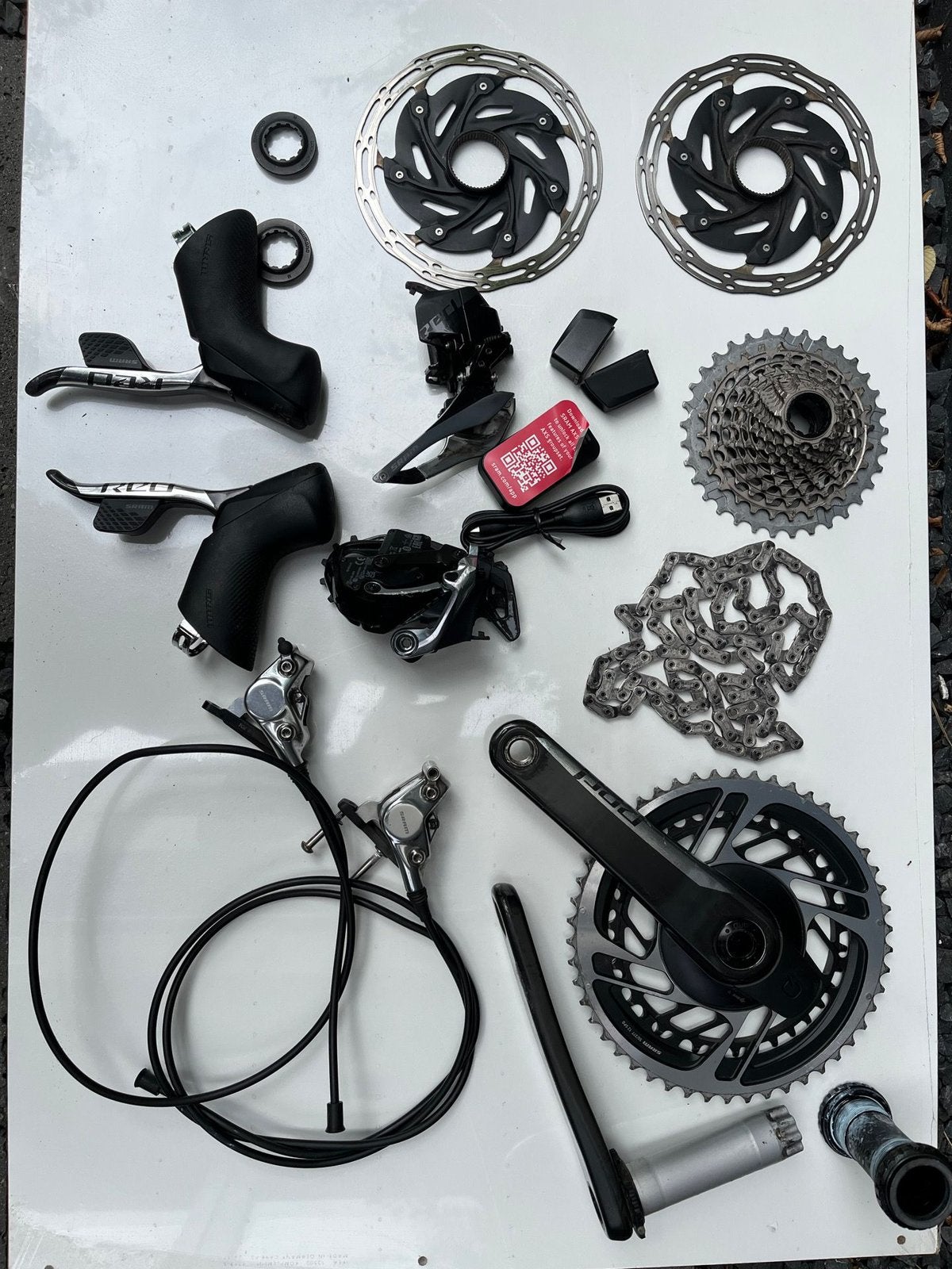 SRAM RED D1 groepset 12 speed AXS met powermeter, Fietsen en Brommers, Fietsonderdelen, Ophalen of Verzenden, Zo goed als nieuw