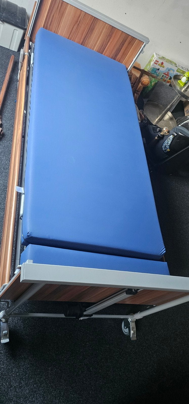 Extra lang, nieuw verzorgingsbed met papegaai, Verstelbaar, 90 cm, Eenpersoons, Bruin