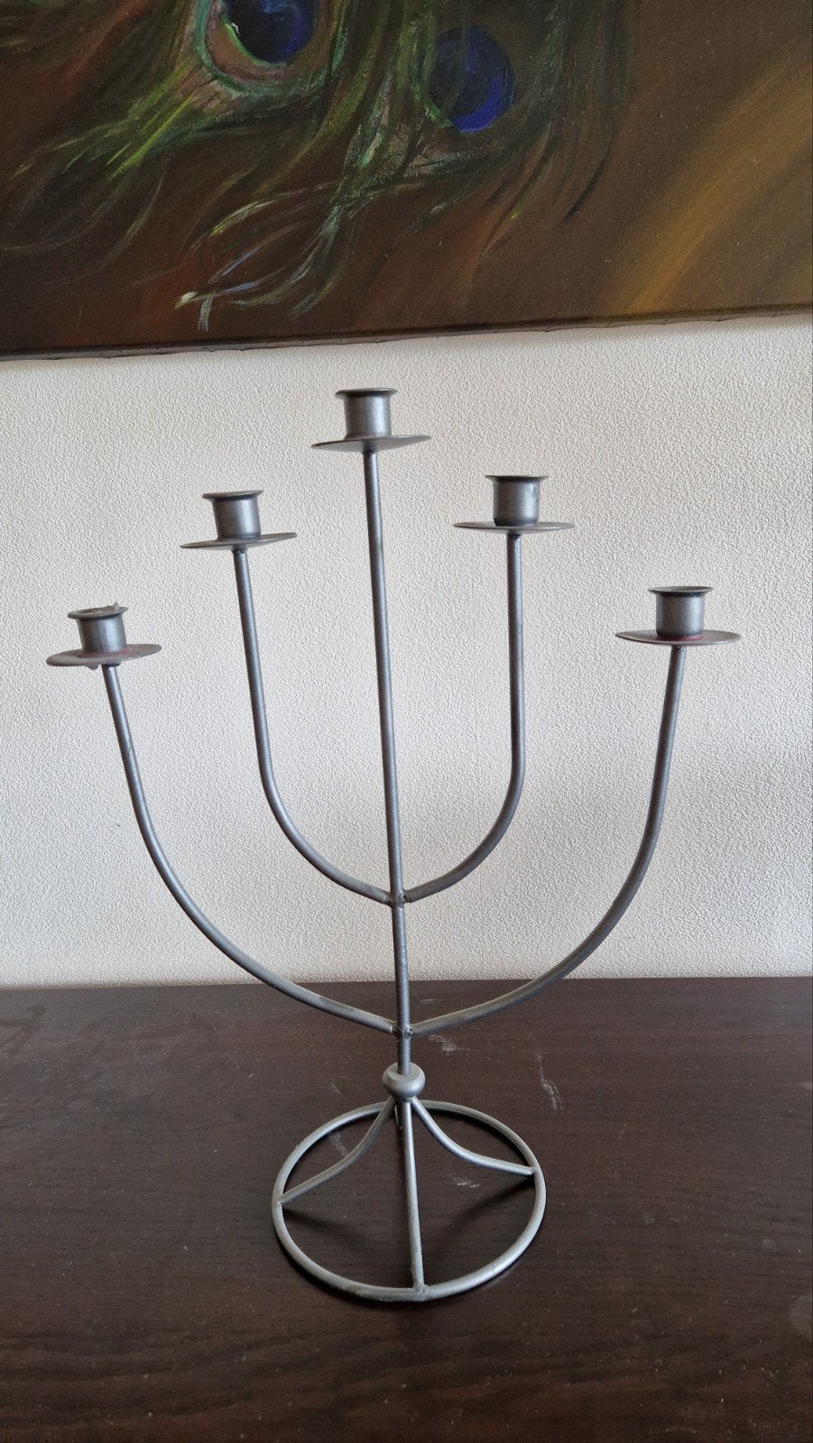 Vintage 5-arm kandelaar van metaal, Ophalen