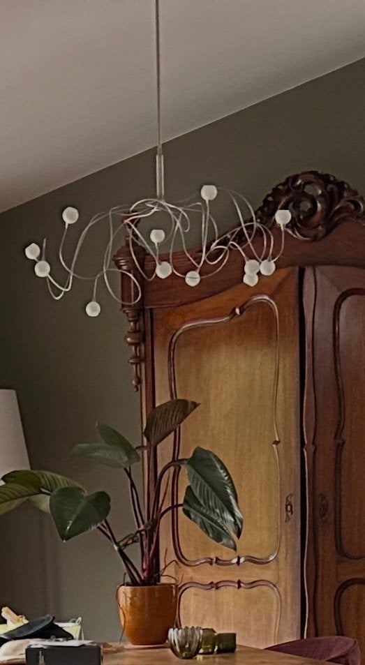 Design Hanglamp - Harco Loor snowball, Ophalen, Zo goed als nieuw, Metaal, G4