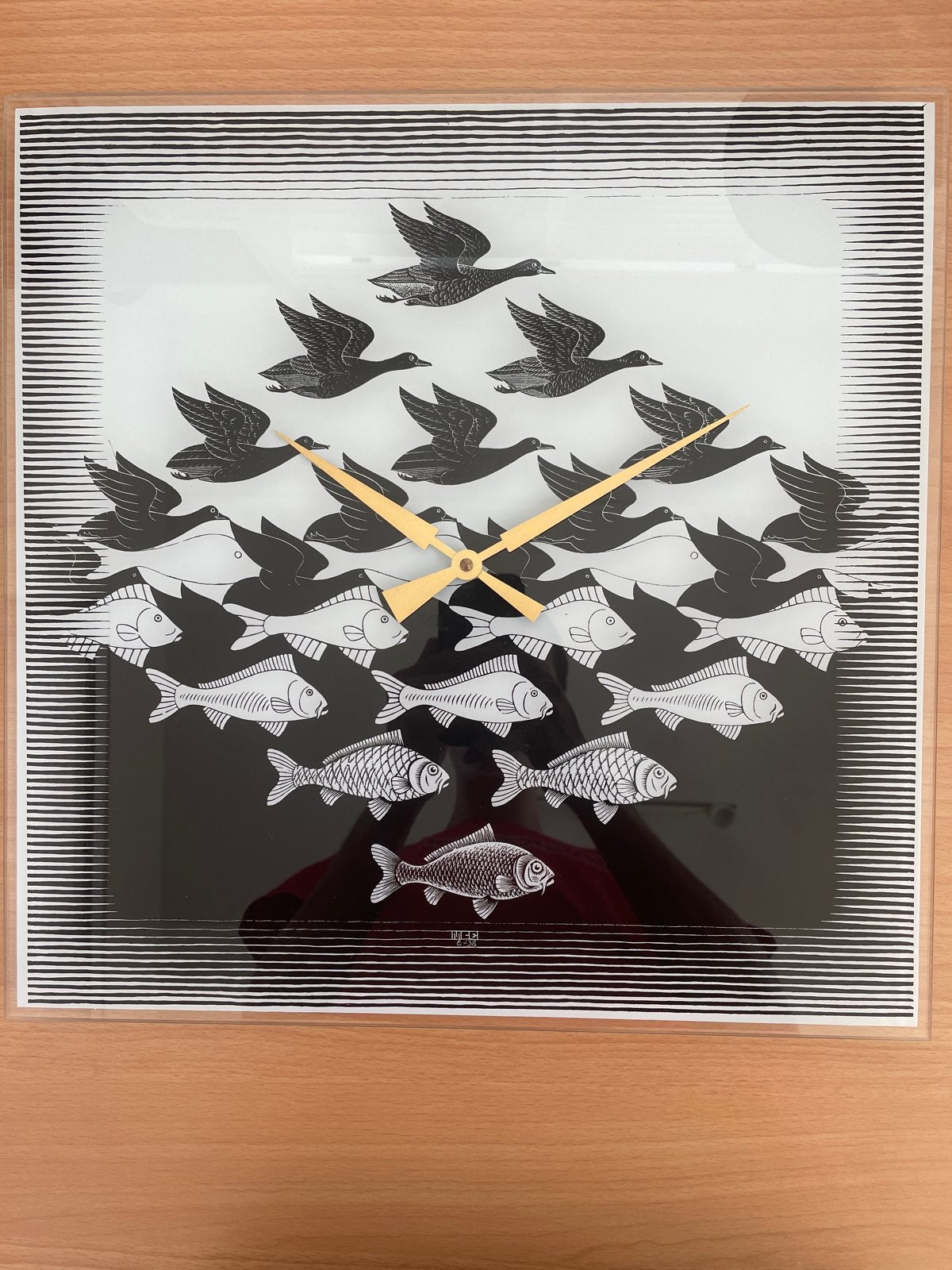 Escher Klok "Sky and Water II" - 40x40 cm, Ophalen of Verzenden