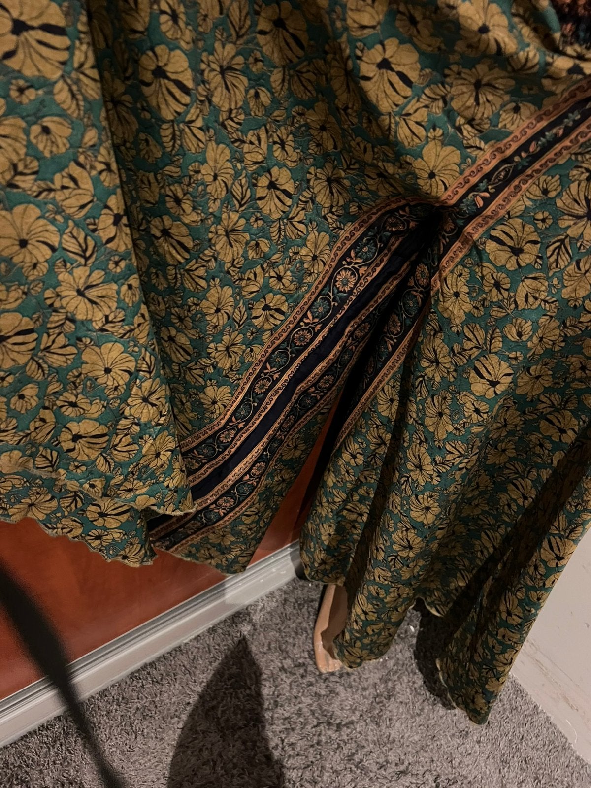 BOHO broekrok maat m/l turquoise goud zijde viscose, Kleding | Dames, Maat 38/40 (M), G, Blauw, G