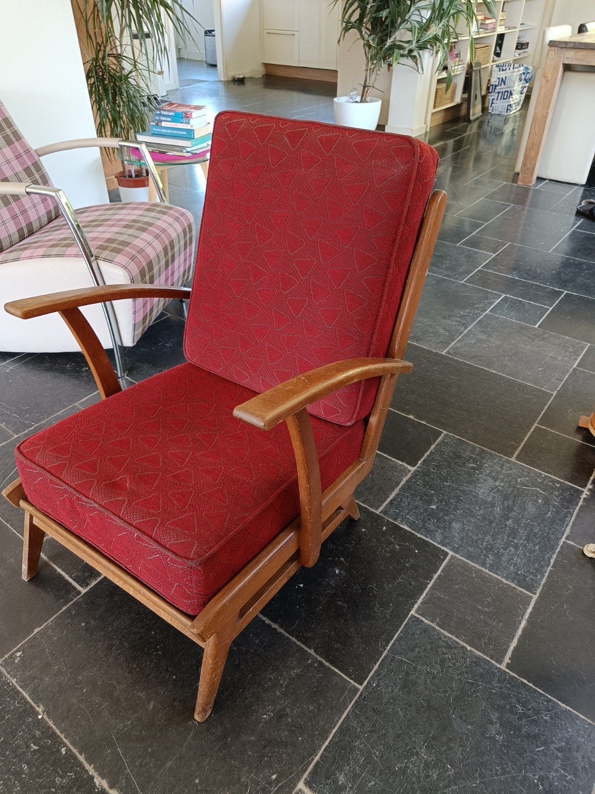 Vintage fauteuil van opa - originele bekleding uit 1951, Ophalen