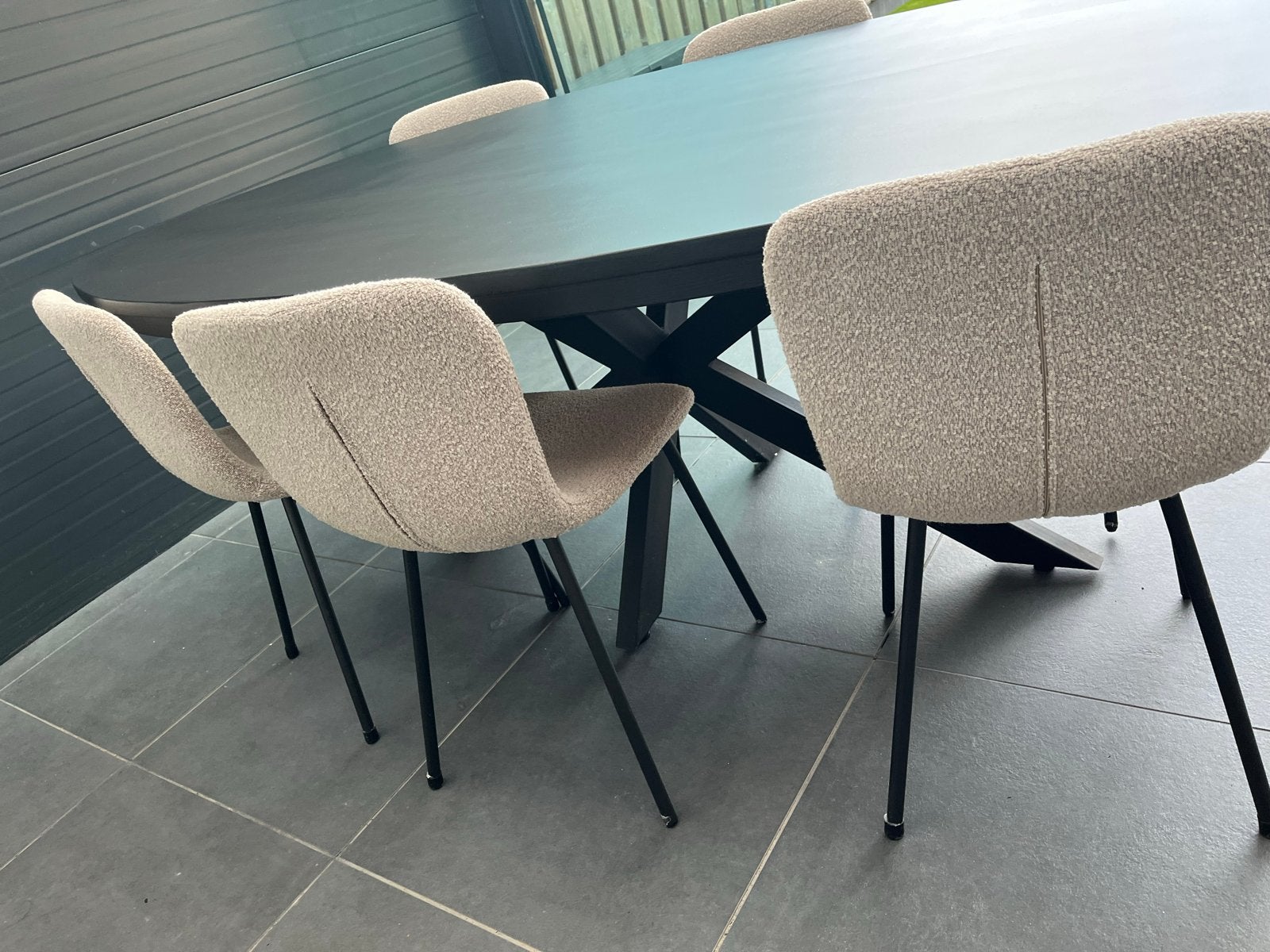 Ovale eettafel zwart - Gebruikt, Ophalen, Gebruikt, 100 tot 150 cm, Luxe