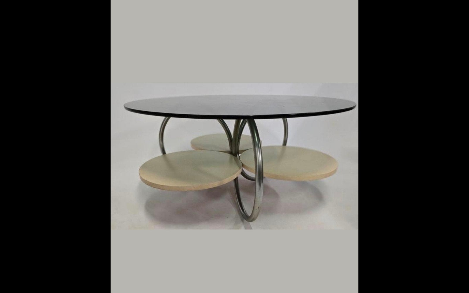 Vintage salontafel uit de jaren '50/'60, Huis en Inrichting, Ophalen, Gebruikt, 100 tot 150 cm, Rond