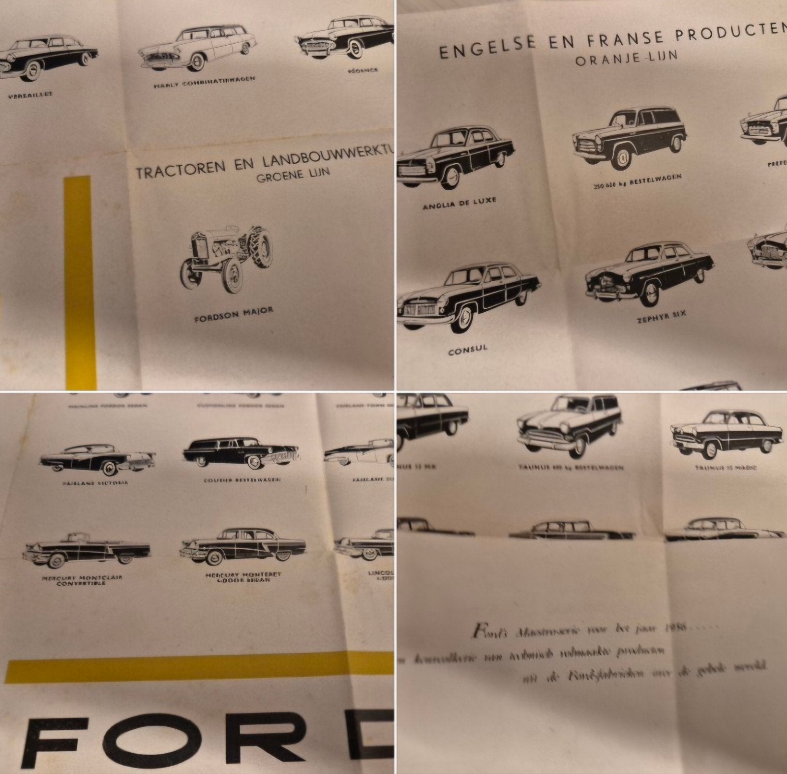 1956 zeldzame Nederlandse Ford folder Ford Koln USA Engeland, Ophalen of Verzenden, Zo goed als nieuw, Ford