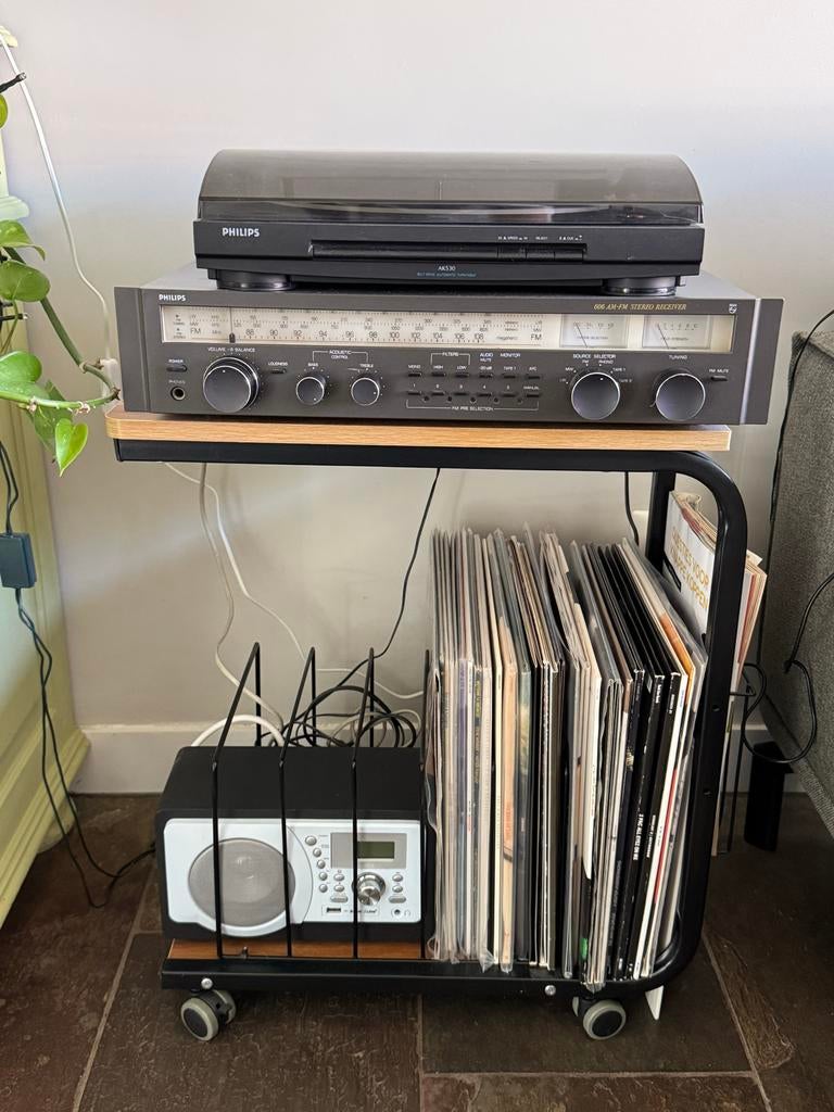 Verrijdbaar audiosysteem: receiver, platenspeler, speaker, Ophalen, Gebruikt, Platenspeler, Philips