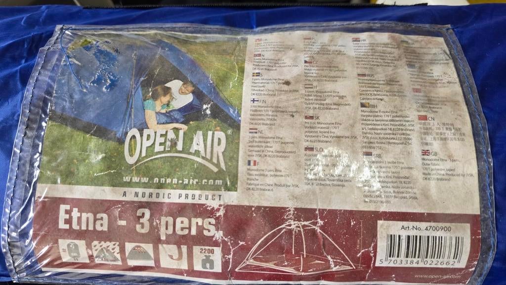 Open Air Etna 3-persoons tent voor festivals, Ophalen of Verzenden, Gebruikt, Tot en met 3