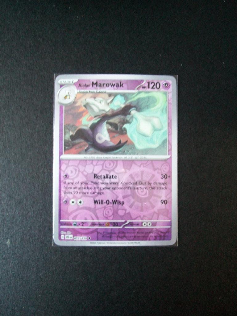 1592. Nieuwe Pokemon Kaart Holofoil Alolan MAROWAK (057/159), Verzenden, Nieuw, Losse kaart, Foil